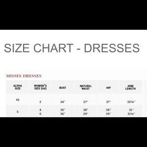 Roz And Ali Size Chart